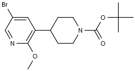 tert-butyl 4-(5-bromo-2-methoxypyridin-3-yl)piperidine-1-carboxylate Struktur