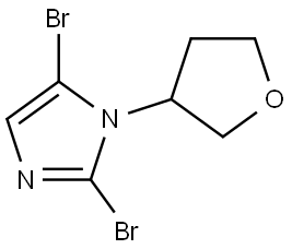 2,5-dibromo-1-(tetrahydrofuran-3-yl)-1H-imidazole Struktur