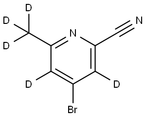 4-bromo-6-(methyl-d3)picolinonitrile-3,5-d2 Struktur