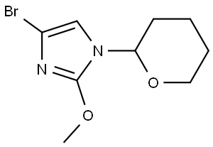 4-bromo-2-methoxy-1-(tetrahydro-2H-pyran-2-yl)-1H-imidazole Struktur