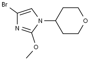 4-bromo-2-methoxy-1-(tetrahydro-2H-pyran-4-yl)-1H-imidazole Struktur