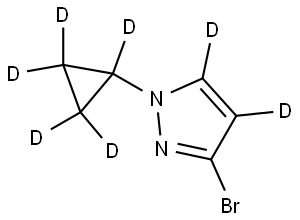 3-bromo-1-(cyclopropyl-d5)-1H-pyrazole-4,5-d2 Struktur