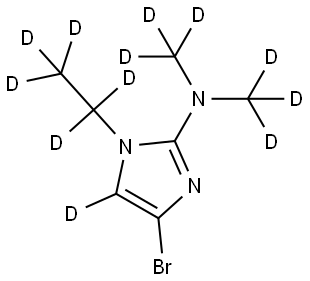 4-bromo-1-(ethyl-d5)-N,N-bis(methyl-d3)-1H-imidazol-2-amine-5-d Struktur