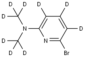 6-bromo-N,N-bis(methyl-d3)pyridin-2-amine-3,4,5-d3 Struktur