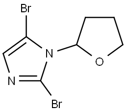 2,5-dibromo-1-(tetrahydrofuran-2-yl)-1H-imidazole Struktur