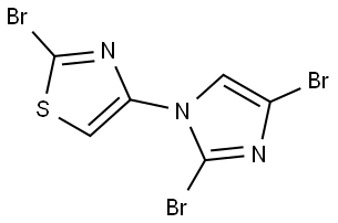 2-bromo-4-(2,4-dibromo-1H-imidazol-1-yl)thiazole Struktur