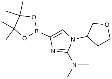 N,N-dimethyl-1-(tetrahydrofuran-3-yl)-4-(4,4,5,5-tetramethyl-1,3,2-dioxaborolan-2-yl)-1H-imidazol-2-amine Struktur