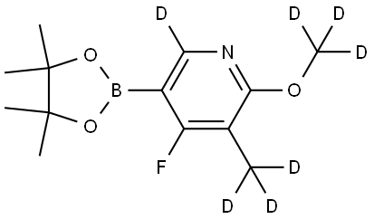 4-fluoro-2-(methoxy-d3)-3-(methyl-d3)-5-(4,4,5,5-tetramethyl-1,3,2-dioxaborolan-2-yl)pyridine-6-d Struktur