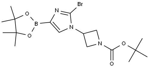 tert-butyl 3-(2-bromo-4-(4,4,5,5-tetramethyl-1,3,2-dioxaborolan-2-yl)-1H-imidazol-1-yl)azetidine-1-carboxylate Struktur