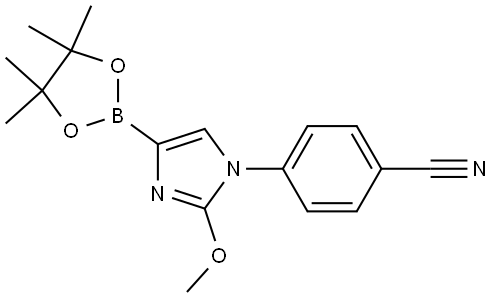 4-(2-methoxy-4-(4,4,5,5-tetramethyl-1,3,2-dioxaborolan-2-yl)-1H-imidazol-1-yl)benzonitrile Struktur