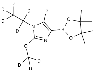 1-(ethyl-d5)-2-(methoxy-d3)-4-(4,4,5,5-tetramethyl-1,3,2-dioxaborolan-2-yl)-1H-imidazole-5-d Struktur