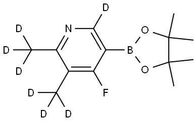 4-fluoro-2,3-bis(methyl-d3)-5-(4,4,5,5-tetramethyl-1,3,2-dioxaborolan-2-yl)pyridine-6-d Struktur