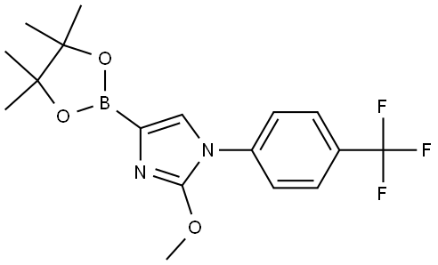 2-methoxy-4-(4,4,5,5-tetramethyl-1,3,2-dioxaborolan-2-yl)-1-(4-(trifluoromethyl)phenyl)-1H-imidazole Struktur