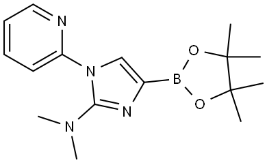 N,N-dimethyl-1-(pyridin-2-yl)-4-(4,4,5,5-tetramethyl-1,3,2-dioxaborolan-2-yl)-1H-imidazol-2-amine Struktur