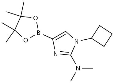 1-cyclobutyl-N,N-dimethyl-4-(4,4,5,5-tetramethyl-1,3,2-dioxaborolan-2-yl)-1H-imidazol-2-amine Struktur