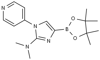 N,N-dimethyl-1-(pyridin-4-yl)-4-(4,4,5,5-tetramethyl-1,3,2-dioxaborolan-2-yl)-1H-imidazol-2-amine Struktur