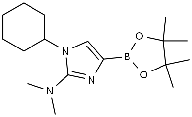 1-cyclohexyl-N,N-dimethyl-4-(4,4,5,5-tetramethyl-1,3,2-dioxaborolan-2-yl)-1H-imidazol-2-amine Struktur