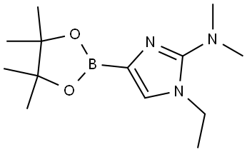 1-ethyl-N,N-dimethyl-4-(4,4,5,5-tetramethyl-1,3,2-dioxaborolan-2-yl)-1H-imidazol-2-amine Struktur