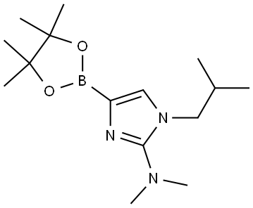 1-isobutyl-N,N-dimethyl-4-(4,4,5,5-tetramethyl-1,3,2-dioxaborolan-2-yl)-1H-imidazol-2-amine Struktur