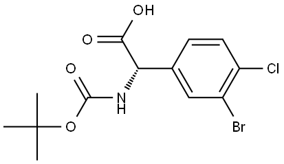 (S)-2-(3-bromo-4-chlorophenyl)-2-((tert-butoxycarbonyl)amino)acetic acid Struktur