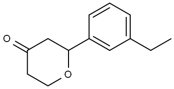 2-(3-ethylphenyl)tetrahydro-4H-pyran-4-one Struktur