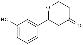 2-(3-hydroxyphenyl)tetrahydro-4H-pyran-4-one Struktur