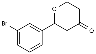 2-(3-bromophenyl)tetrahydro-4H-pyran-4-one Struktur