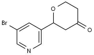 2-(5-bromopyridin-3-yl)tetrahydro-4H-pyran-4-one Struktur