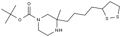 1-Piperazinecarboxylic acid, 3-[4-(1,2-dithiolan-3-yl)butyl]-3-methyl-, 1,1-dimethylethyl ester Struktur