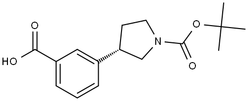 1-Pyrrolidinecarboxylic acid, 3-(3-carboxyphenyl)-, 1-(1,1-dimethylethyl) ester, (3S)- Struktur