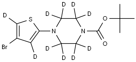 tert-butyl 4-(4-bromothiophen-2-yl-3,5-d2)piperazine-1-carboxylate-2,2,3,3,5,5,6,6-d8 Struktur