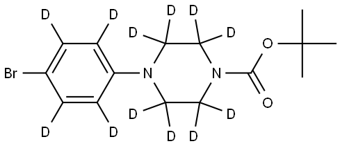 tert-butyl 4-(4-bromophenyl-2,3,5,6-d4)piperazine-1-carboxylate-2,2,3,3,5,5,6,6-d8 Struktur