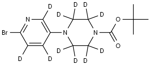 tert-butyl 4-(6-bromopyridin-3-yl-2,4,5-d3)piperazine-1-carboxylate-2,2,3,3,5,5,6,6-d8 Struktur