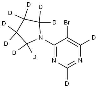 5-bromo-4-(pyrrolidin-1-yl-d8)pyrimidine-2,6-d2 Struktur