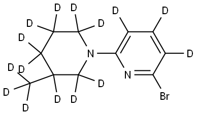 2-bromo-6-(3-(methyl-d3)piperidin-1-yl-2,2,3,4,4,5,5,6,6-d9)pyridine-3,4,5-d3 Struktur