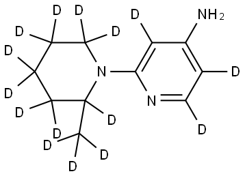 2-(2-(methyl-d3)piperidin-1-yl-2,3,3,4,4,5,5,6,6-d9)pyridin-3,5,6-d3-4-amine Struktur