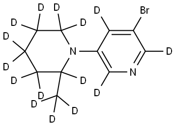 3-bromo-5-(2-(methyl-d3)piperidin-1-yl-2,3,3,4,4,5,5,6,6-d9)pyridine-2,4,6-d3 Struktur