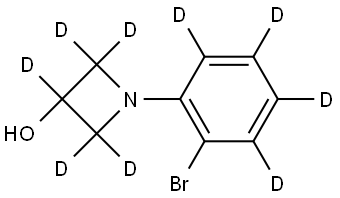 1-(2-bromophenyl-3,4,5,6-d4)azetidin-2,2,3,4,4-d5-3-ol Struktur