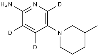 5-(3-methylpiperidin-1-yl)pyridin-3,4,6-d3-2-amine Struktur