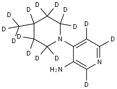 4-(4-(methyl-d3)piperidin-1-yl-2,2,3,3,4,5,5,6,6-d9)pyridin-2,5,6-d3-3-amine Struktur