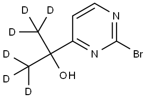 2-(2-bromopyrimidin-4-yl)propan-1,1,1,3,3,3-d6-2-ol Struktur