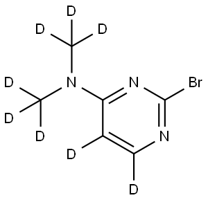 2-bromo-N,N-bis(methyl-d3)pyrimidin-4-amine-5,6-d2 Struktur