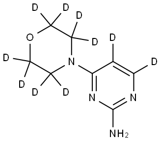 4-(morpholino-d8)pyrimidin-5,6-d2-2-amine Struktur