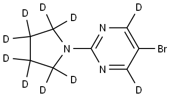 5-bromo-2-(pyrrolidin-1-yl-d8)pyrimidine-4,6-d2 Struktur