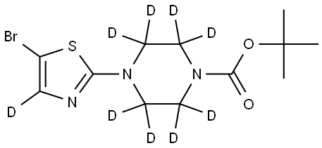 tert-butyl 4-(5-bromothiazol-2-yl-4-d)piperazine-1-carboxylate-2,2,3,3,5,5,6,6-d8 Struktur