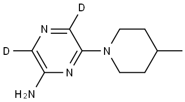 6-(4-methylpiperidin-1-yl)pyrazin-3,5-d2-2-amine Struktur