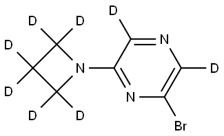 2-(azetidin-1-yl-d6)-6-bromopyrazine-3,5-d2 Struktur