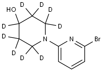 1-(6-bromopyridin-2-yl)piperidin-2,2,3,3,4,5,5,6,6-d9-4-ol Struktur