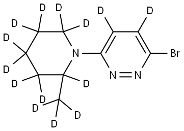 3-bromo-6-(2-(methyl-d3)piperidin-1-yl-2,3,3,4,4,5,5,6,6-d9)pyridazine-4,5-d2 Struktur