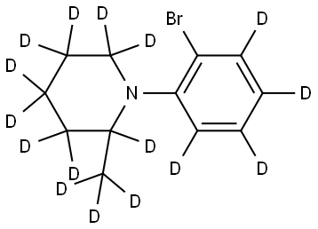 1-(2-bromophenyl-3,4,5,6-d4)-2-(methyl-d3)piperidine-2,3,3,4,4,5,5,6,6-d9 Struktur